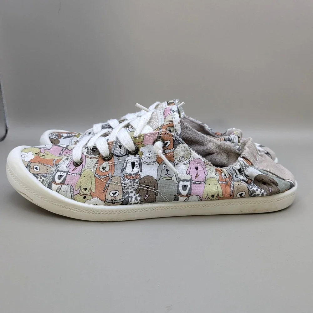 Skechers BOBS Beach Bingo Dog Party Sneakers Multi Color 31965 Womens 8.5